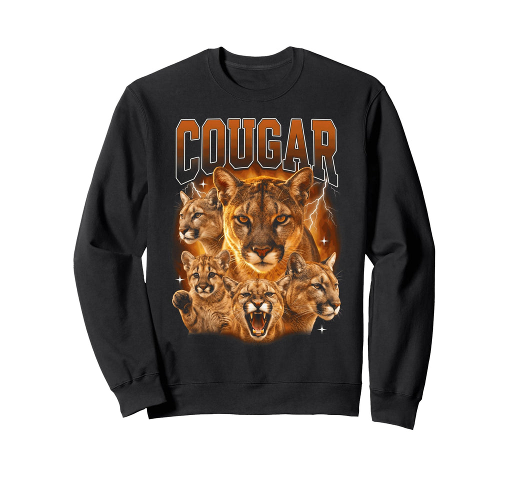 Cougar Mountain Lion 90S Sweatshirt - Fun Novelty Design for Adults - T-Shirt, Sweatshirt, Hoodie