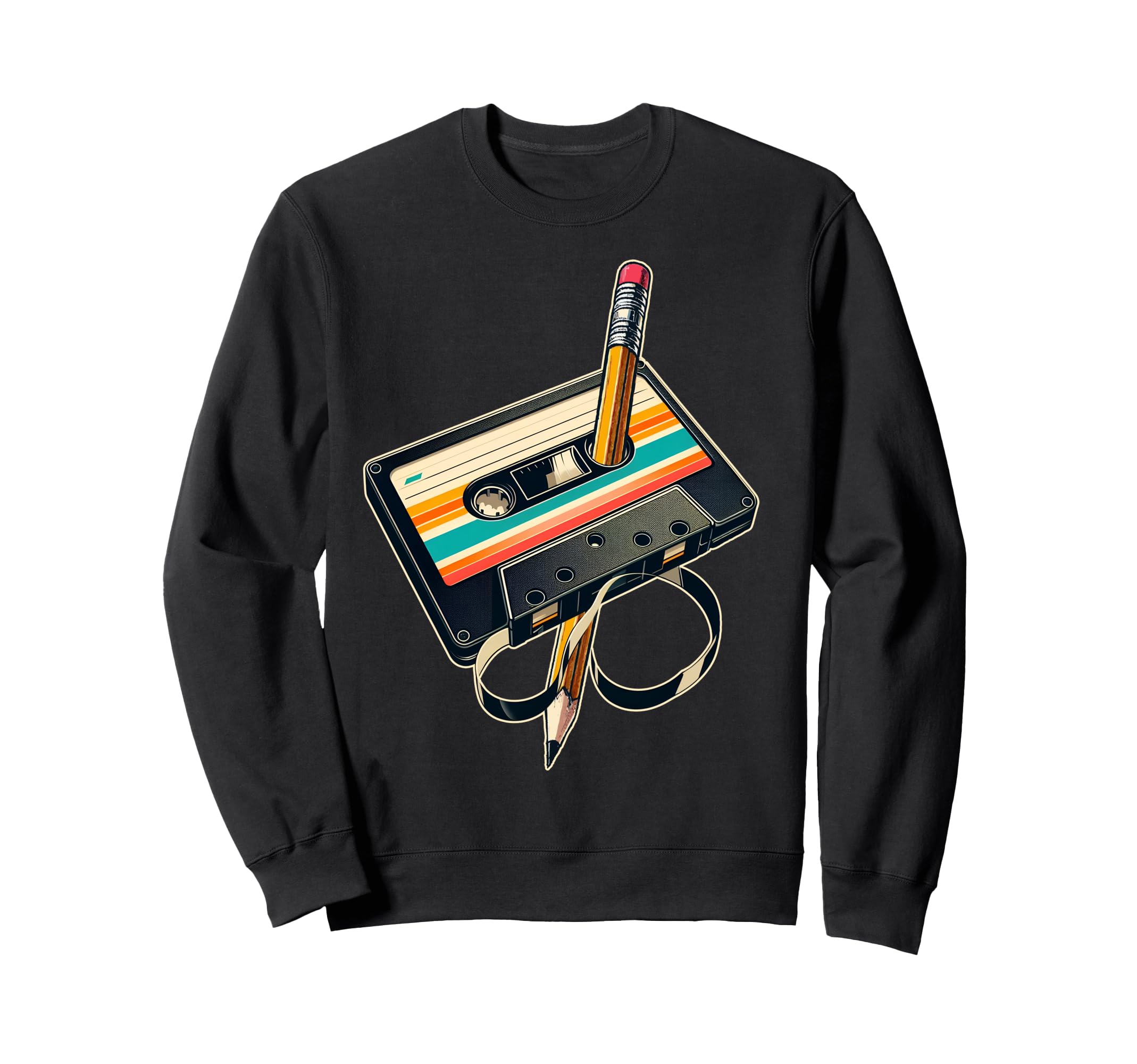Pencil Rewind Cassette Tape Sweatshirt - Novelty Apparel Men Women - T-Shirt, Sweatshirt, Hoodie
