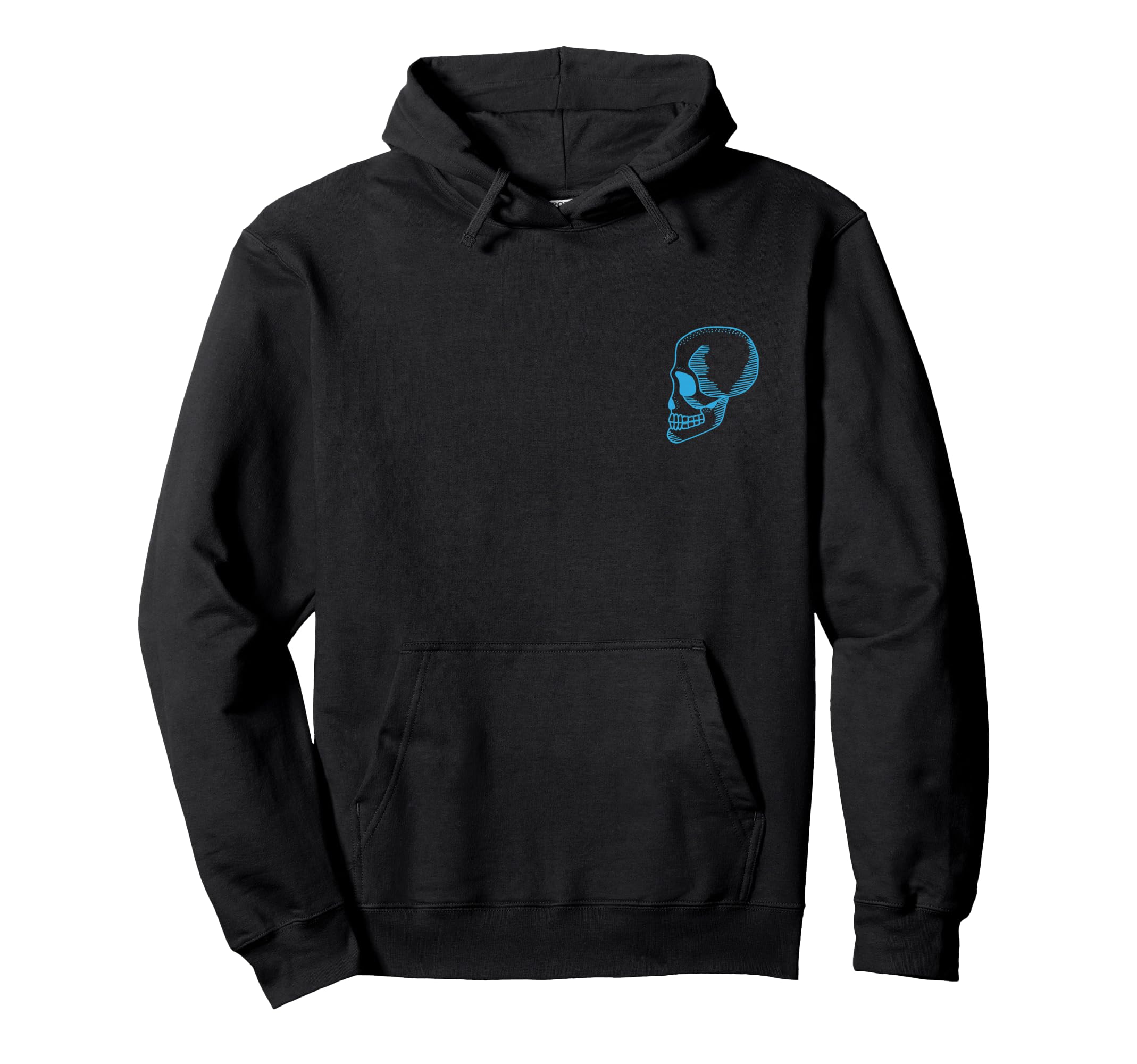 Blue Skull Surf Front Back Hoodie - Fun Novelty Design Unisex - T-Shirt, Sweatshirt, Hoodie