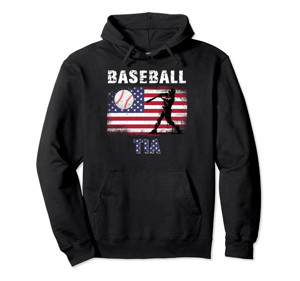 Proud Baseball Tia Usa American Flag Hoodie - Fun Novelty Design Men Women - T-Shirt, Sweatshirt, Hoodie