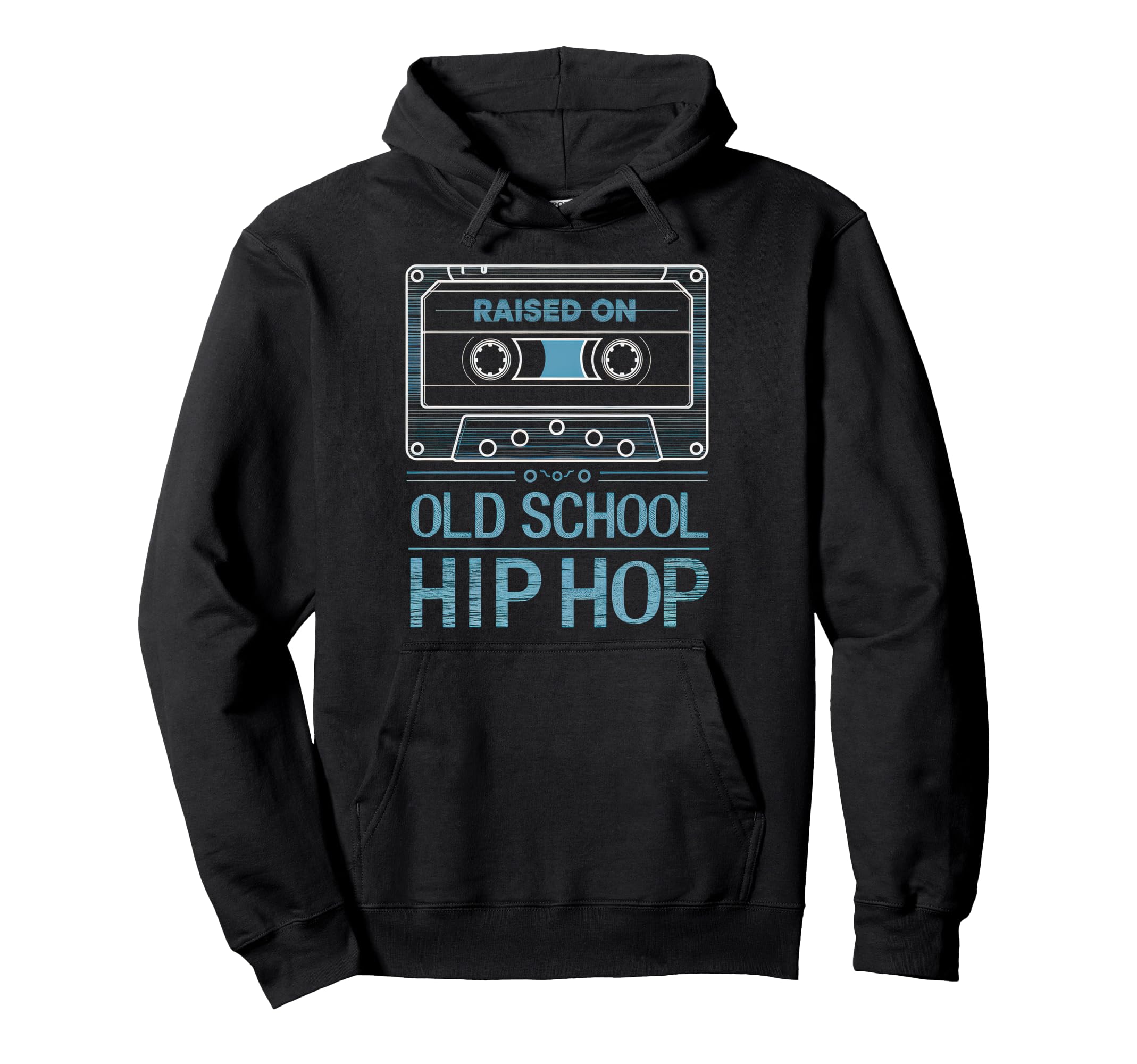 Raised Old School Hip Hop Cassette Hoodie - Casual Everyday Wear Men Women - T-Shirt, Sweatshirt, Hoodie