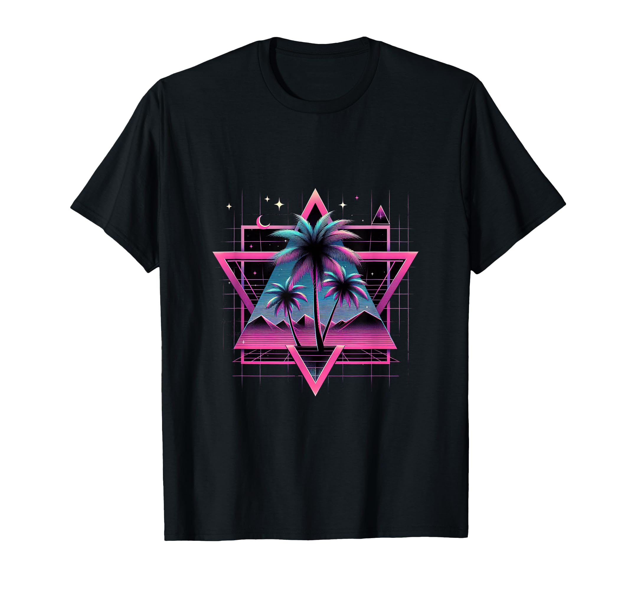 80S Vaporwave Aesthetic Palm Trees T-Shirt - Aesthetic Graphic Unisex - T-Shirt, Sweatshirt, Hoodie