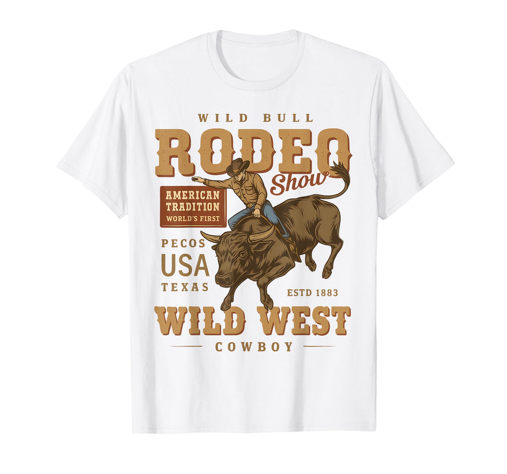 Wild Bull Rodeo Show Cowboy Western T-Shirt - Unique Graphic for Adults - T-Shirt, Sweatshirt, Hoodie