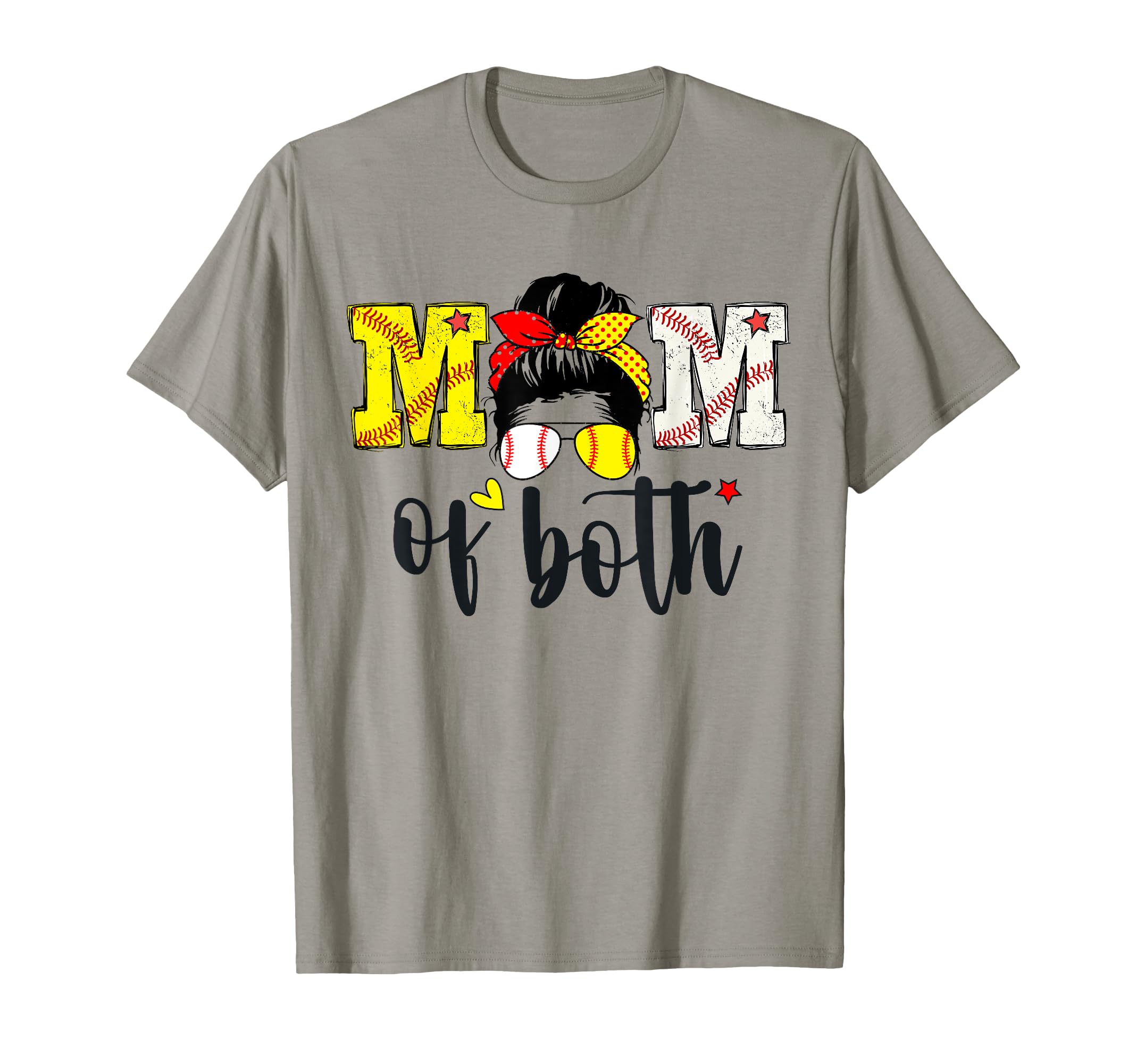 Mom Both Baseball Softball Baseball Hoodie - Fun Novelty Design for Adults - T-Shirt, Sweatshirt, Hoodie