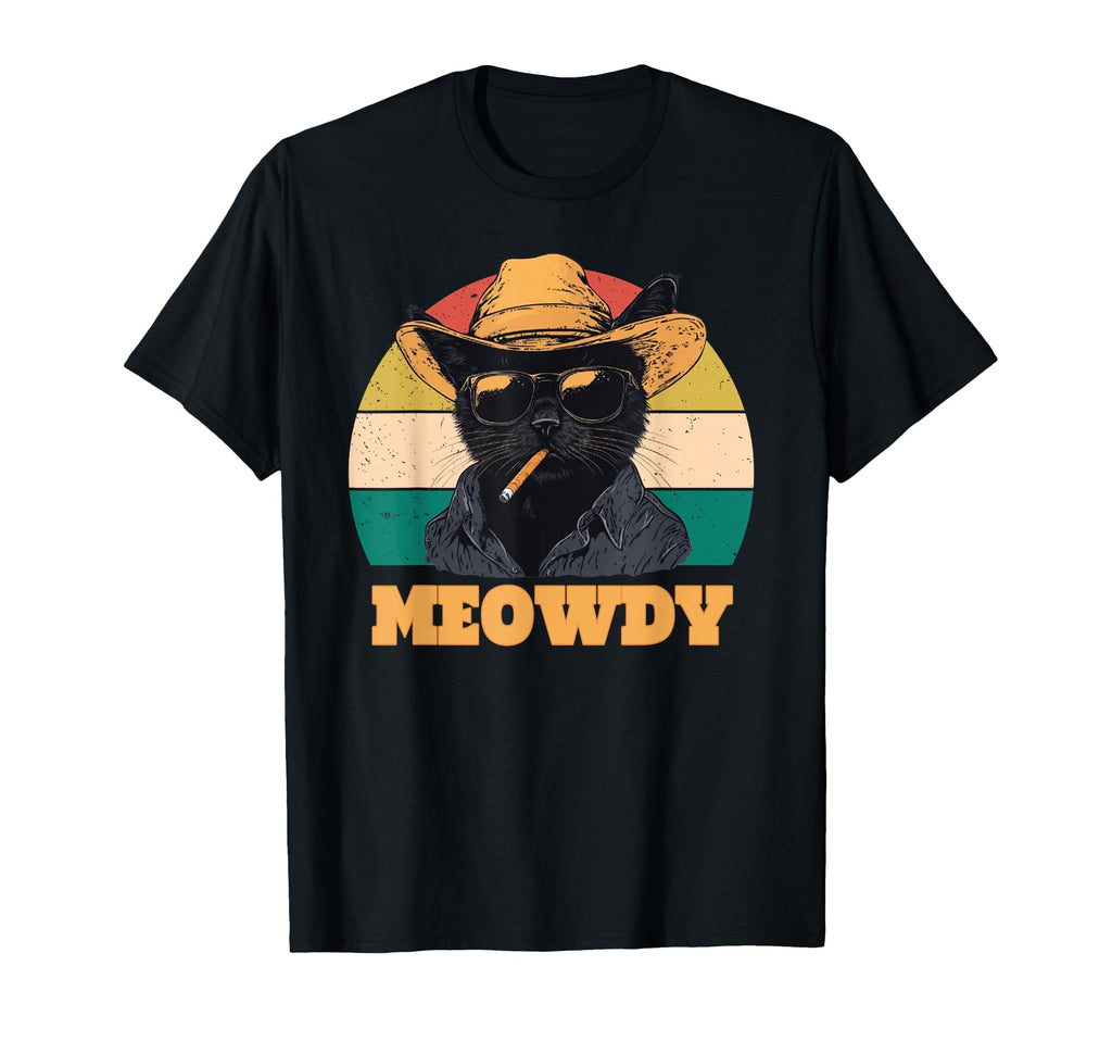 Meowdy Partner Cowboy Cat T-Shirt - Custom Art Print Unisex - T-Shirt, Sweatshirt, Hoodie