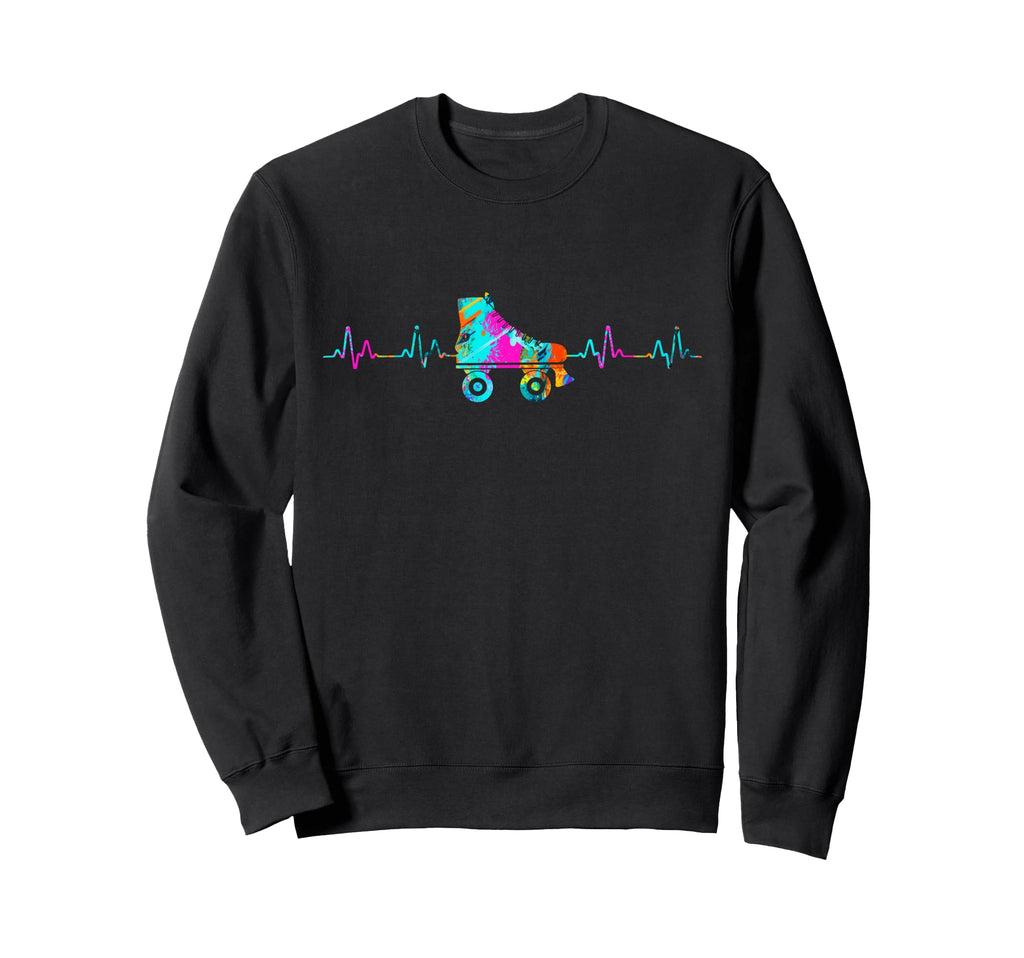 Roller Skating Skate Heartbeat Sweatshirt - Unique Graphic Unisex - T-Shirt, Sweatshirt, Hoodie