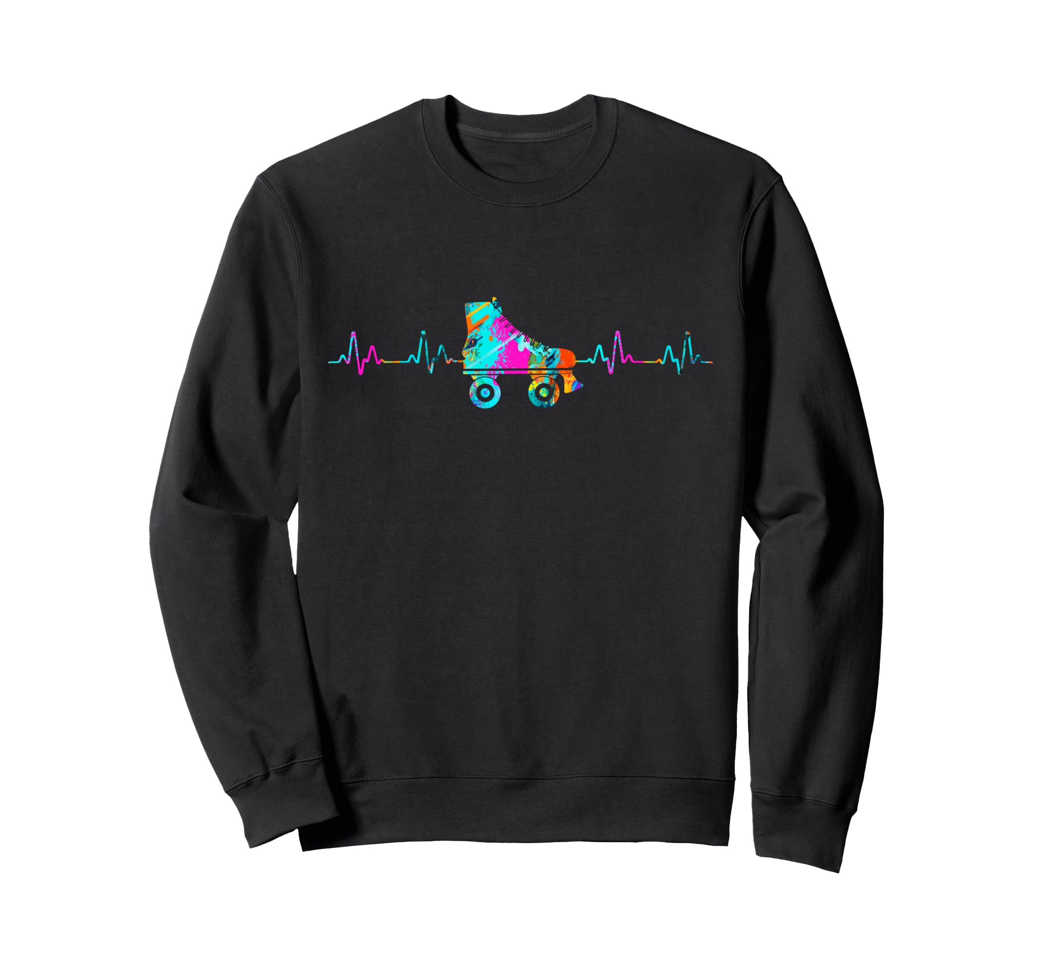 Roller Skating Skate Heartbeat Sweatshirt - Unique Graphic Unisex - T-Shirt, Sweatshirt, Hoodie
