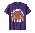 Thankful Vibes Turkey Rainbow T-Shirt - Casual Everyday Wear Men Women - T-Shirt, Sweatshirt, Hoodie