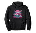 Dolphin Palm Sunset Vaporwave 80S 90S Hoodie - Custom Art Print Unisex - T-Shirt, Sweatshirt, Hoodie