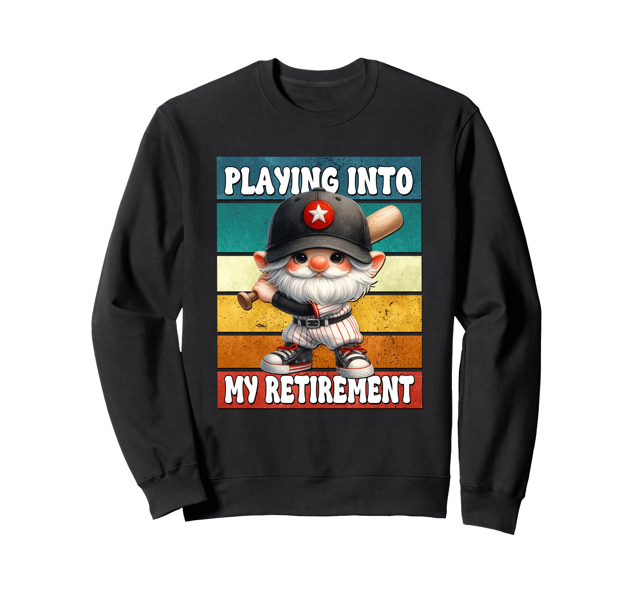 Funny Retirement Baseball Gnome Dad Sweatshirt - Graphic Print for Adults - T-Shirt, Sweatshirt, Hoodie