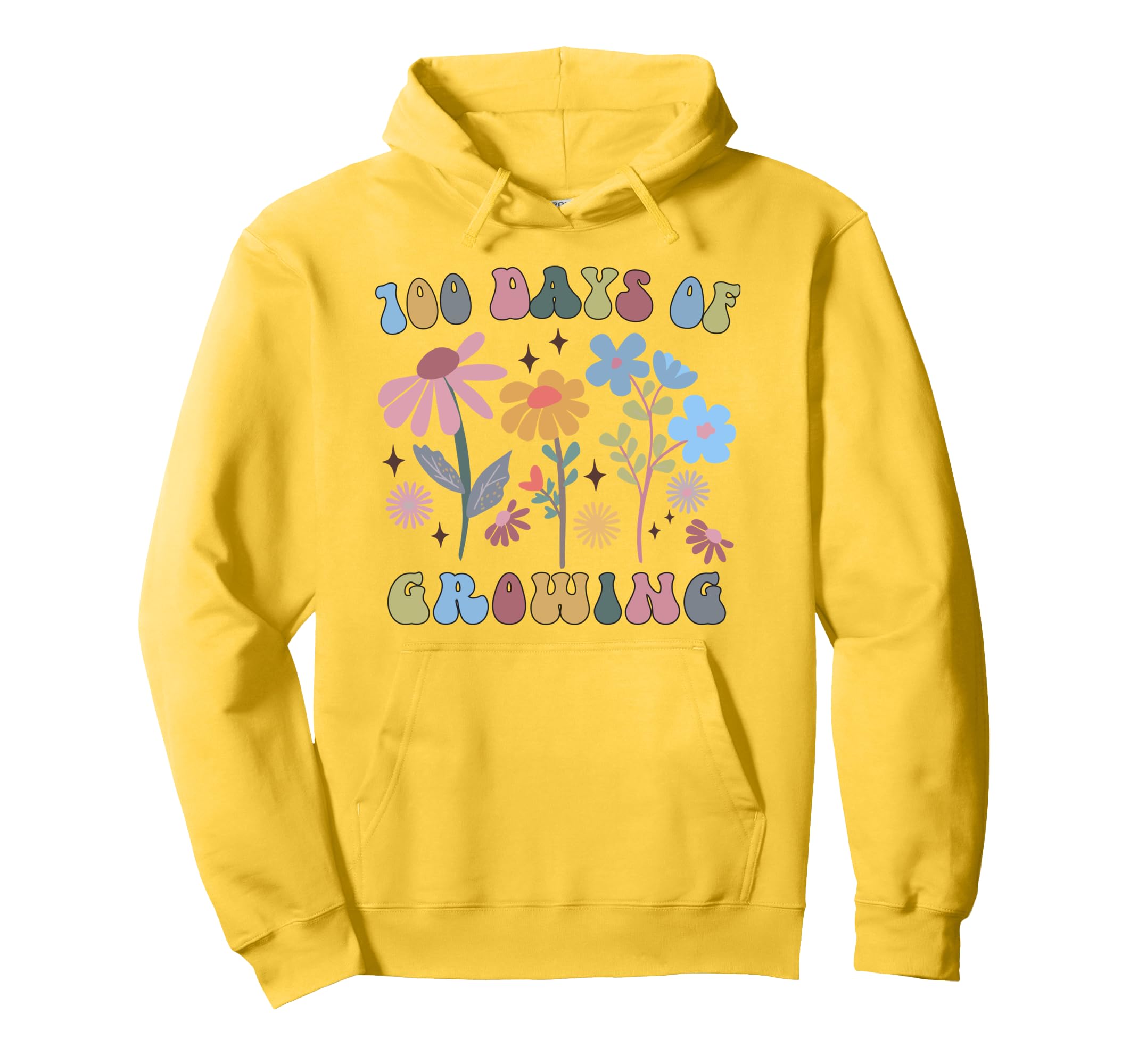 100 Days Growing Boho Flower 100Th Hoodie - Aesthetic Graphic for Adults - T-Shirt, Sweatshirt, Hoodie