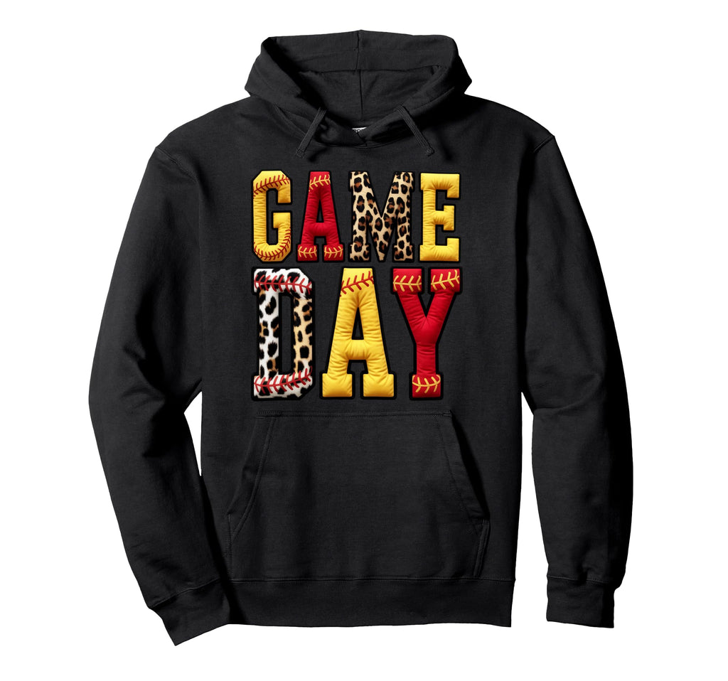 Game Day Softball Leopard Mama Sports Hoodie - Minimalist Print Men Women - T-Shirt, Sweatshirt, Hoodie
