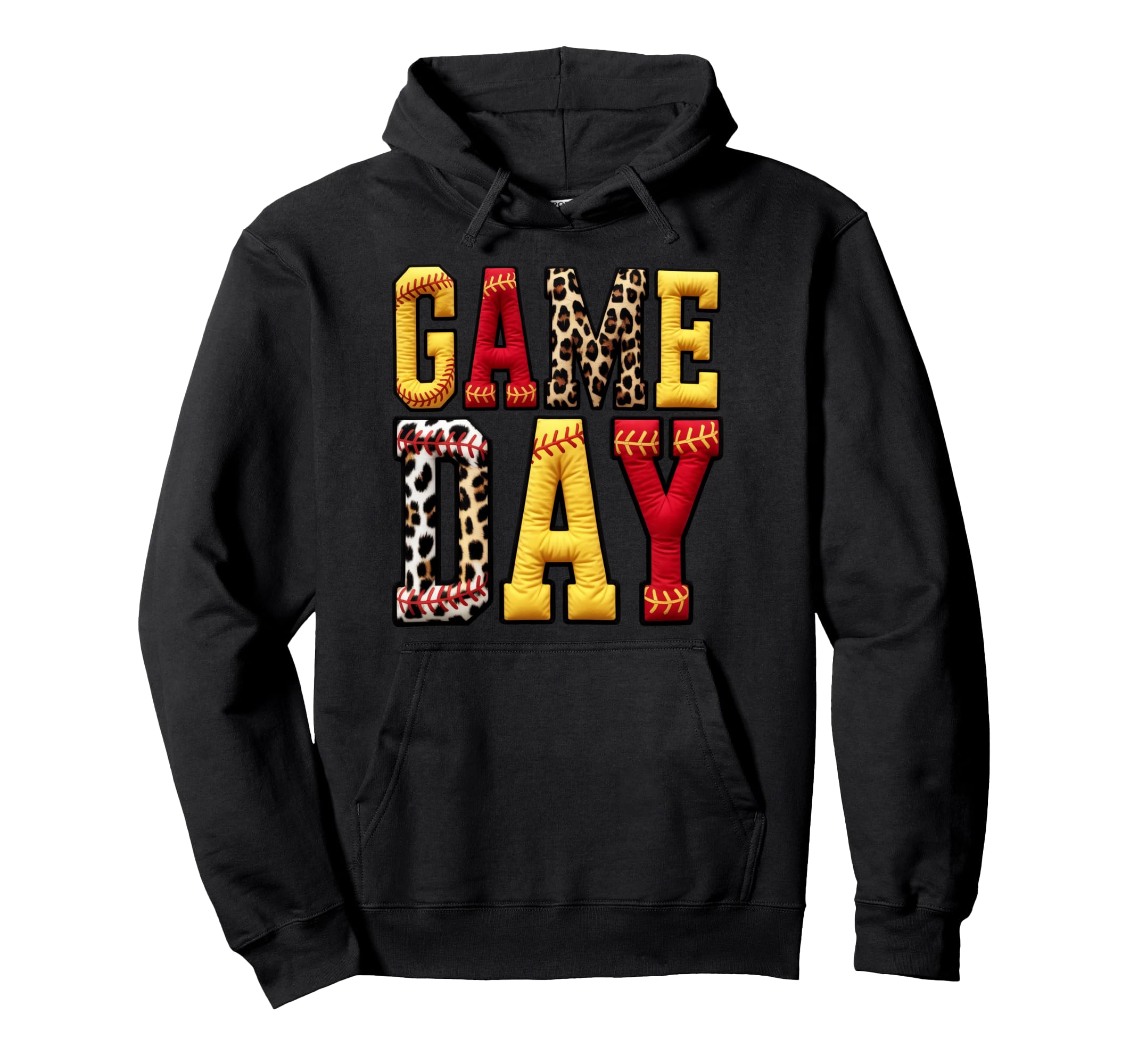 Game Day Softball Leopard Mama Sports Hoodie - Minimalist Print Men Women - T-Shirt, Sweatshirt, Hoodie