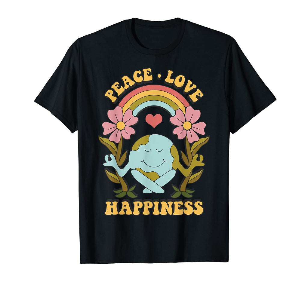 Peace Love Happiness T-Shirt - Trendy Graphic Unisex - T-Shirt, Sweatshirt, Hoodie