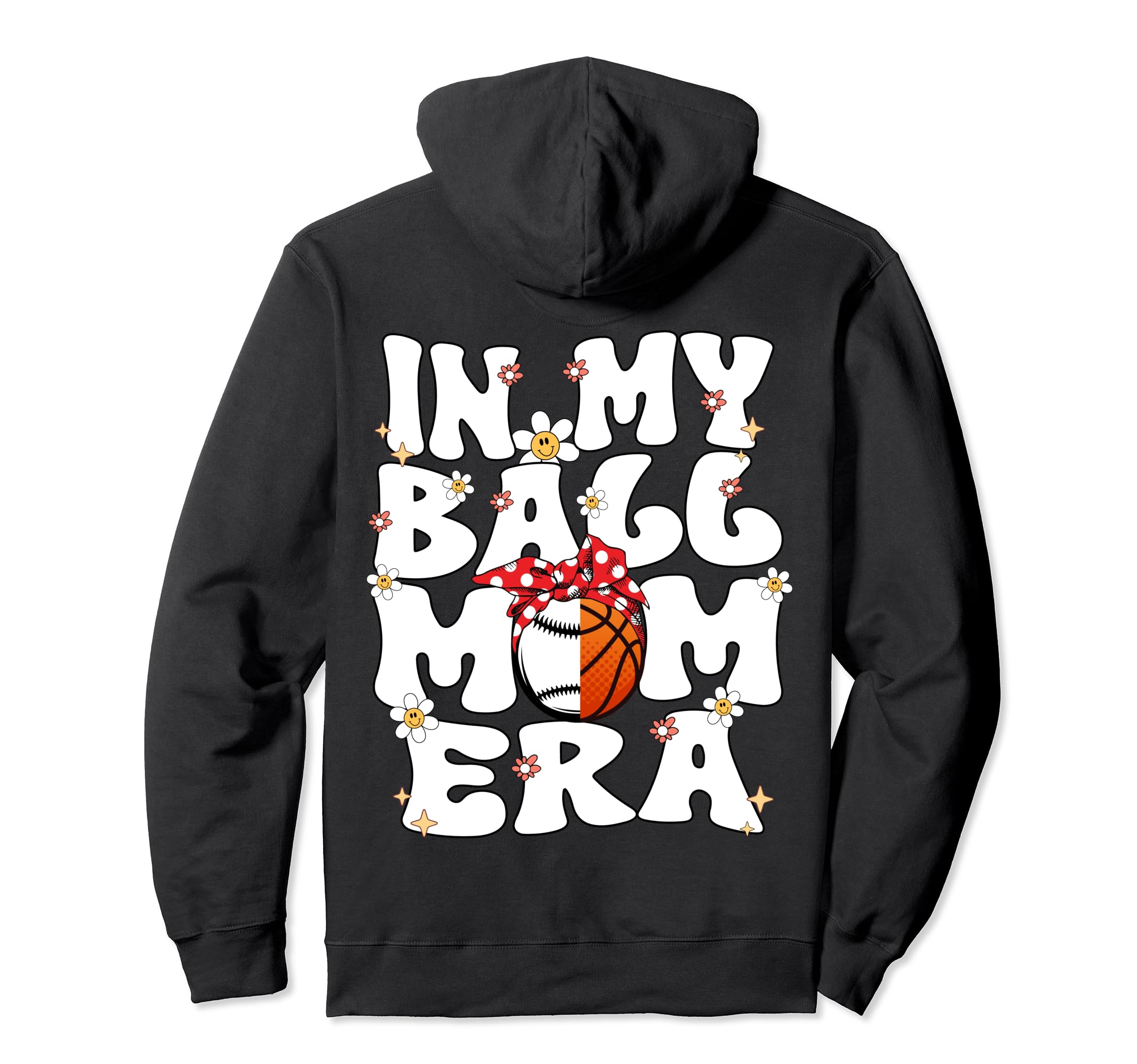 My Ball Mom Era Groovy Baseball Hoodie - Fun Novelty Design Men Women - T-Shirt, Sweatshirt, Hoodie