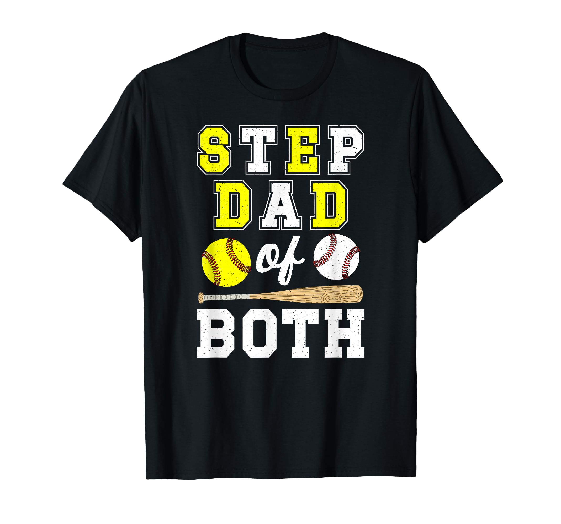 Step Dad Both Proud Softball Baseball T-Shirt - Minimalist Print Unisex - T-Shirt, Sweatshirt, Hoodie