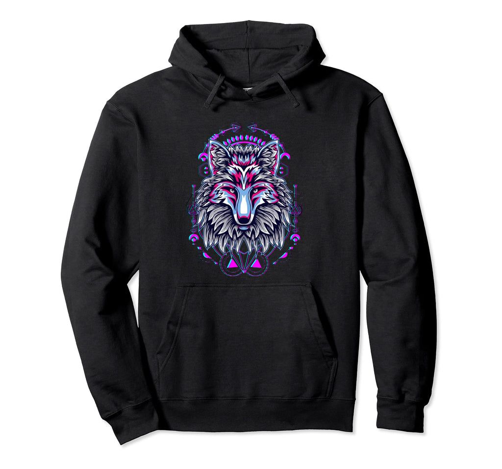 Howling Wolf 80S Aesthetic 90S Art Hoodie - Streetwear Style for Adults - T-Shirt, Sweatshirt, Hoodie