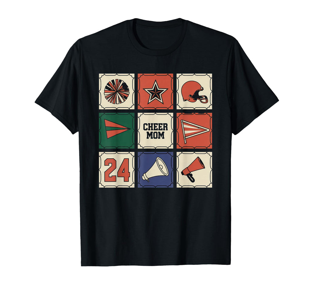 Cheer Mom Mother Bow Cheerleader T-Shirt - Casual Everyday Wear Men Women - T-Shirt, Sweatshirt, Hoodie