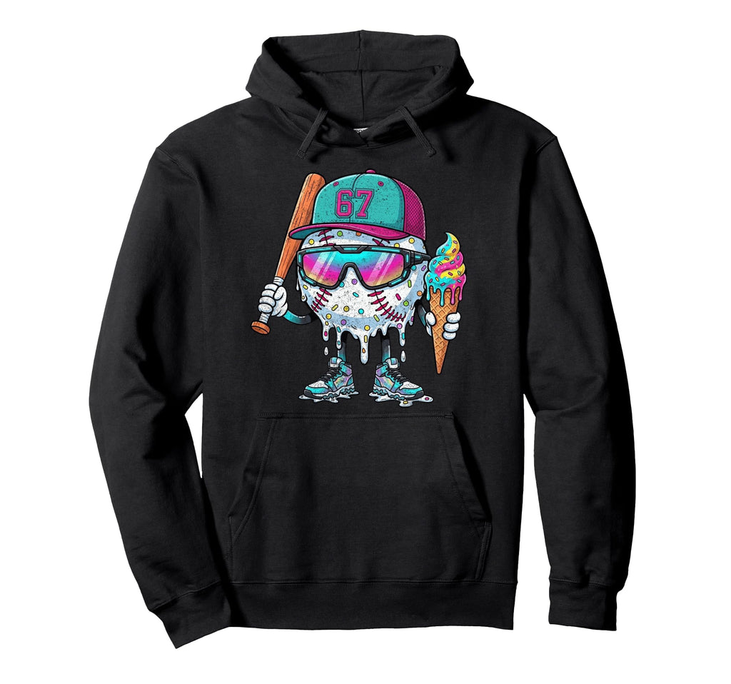 Baseball Drip Ice Cream 67 Gifts T-Shirt - Trendy Graphic Unisex - T-Shirt, Sweatshirt, Hoodie