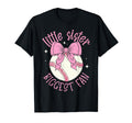 Little Sister Biggest Fan Baseball Bow T-Shirt - Trendy Graphic Unisex - T-Shirt, Sweatshirt, Hoodie