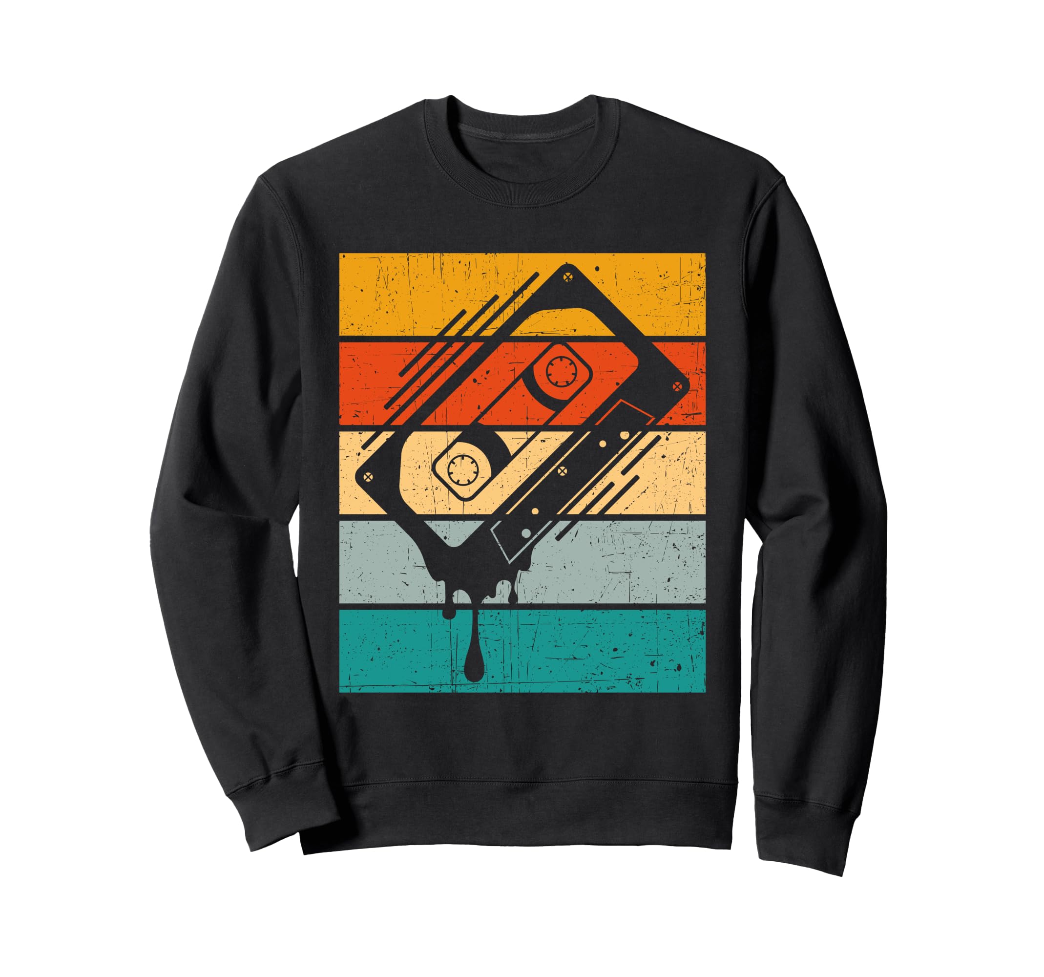 Dripping Cassette Tape Sweatshirt - Aesthetic Graphic Men Women - T-Shirt, Sweatshirt, Hoodie