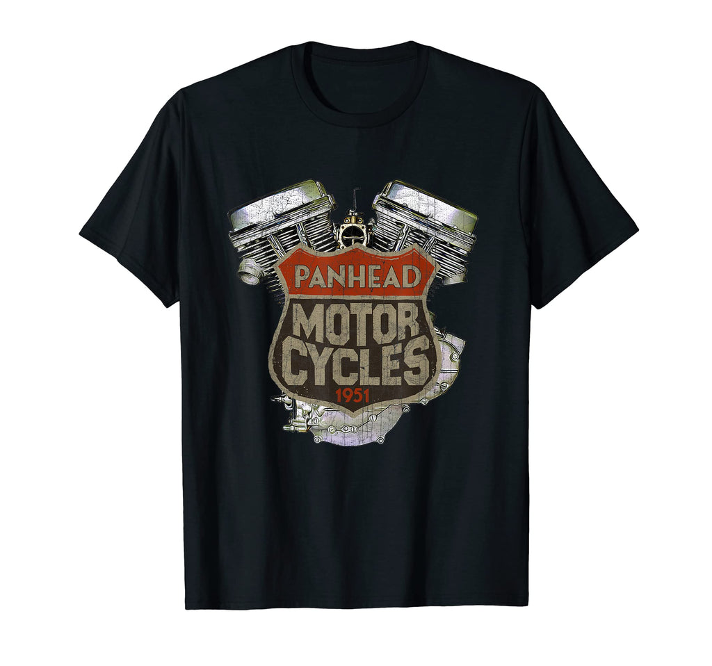 1951 Panhead Motorcycle Distressed T-Shirt - Trendy Graphic Men Women - T-Shirt, Sweatshirt, Hoodie