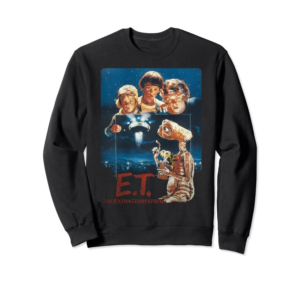 E T Distressed Photograph Sweatshirt - Streetwear Style Unisex - T-Shirt, Sweatshirt, Hoodie