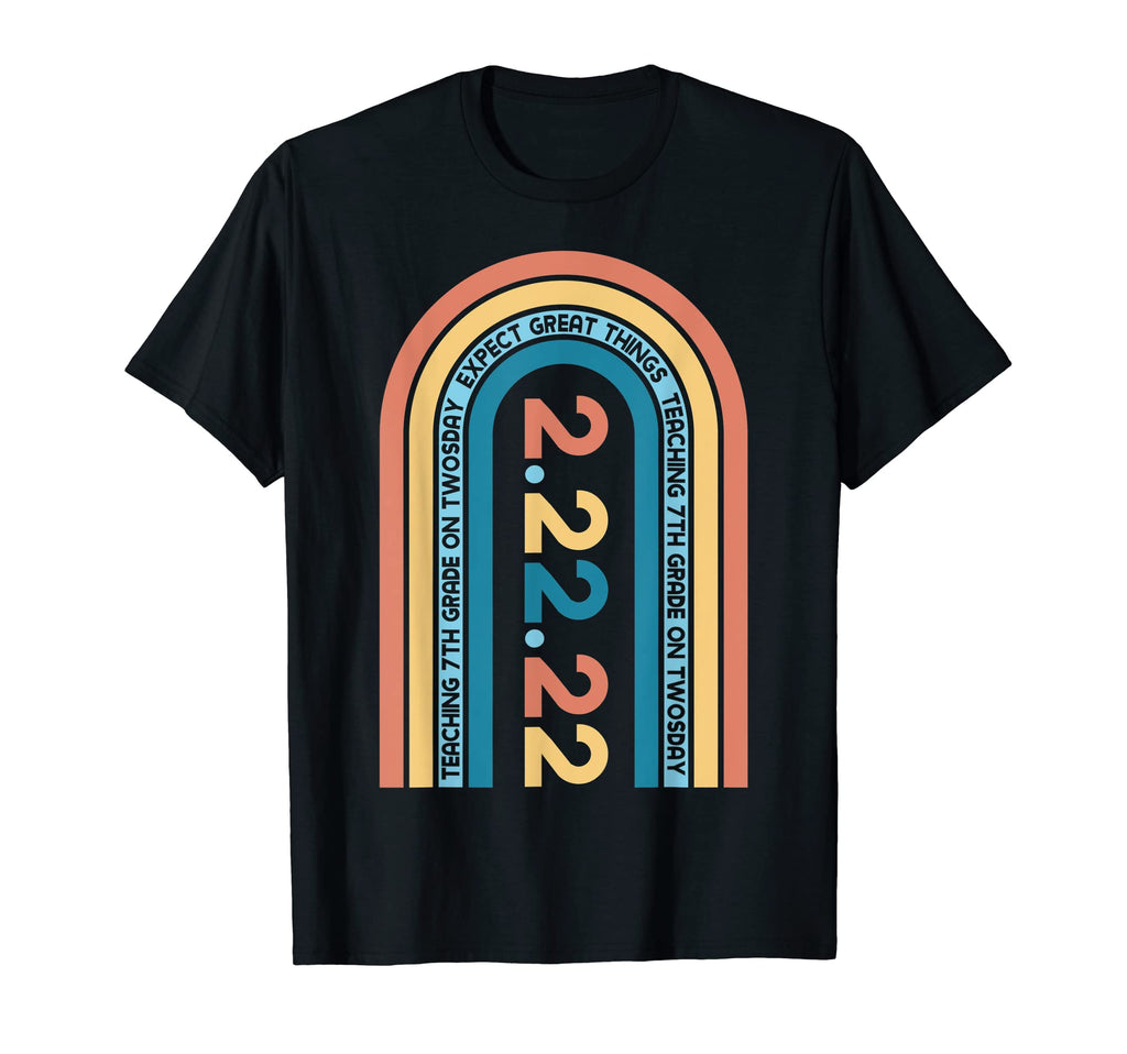 Teaching 7Th Grade Twosday Rainbow T-Shirt - Trendy Graphic Unisex - T-Shirt, Sweatshirt, Hoodie