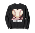 Heart Baseball Daughter Mothers Day Sweatshirt - Unique Graphic Men Women - T-Shirt, Sweatshirt, Hoodie