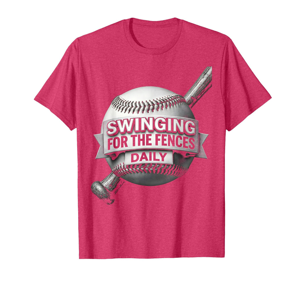 Baseball Mom Swinging Fences Daily T-Shirt - Unique Graphic for Adults - T-Shirt, Sweatshirt, Hoodie