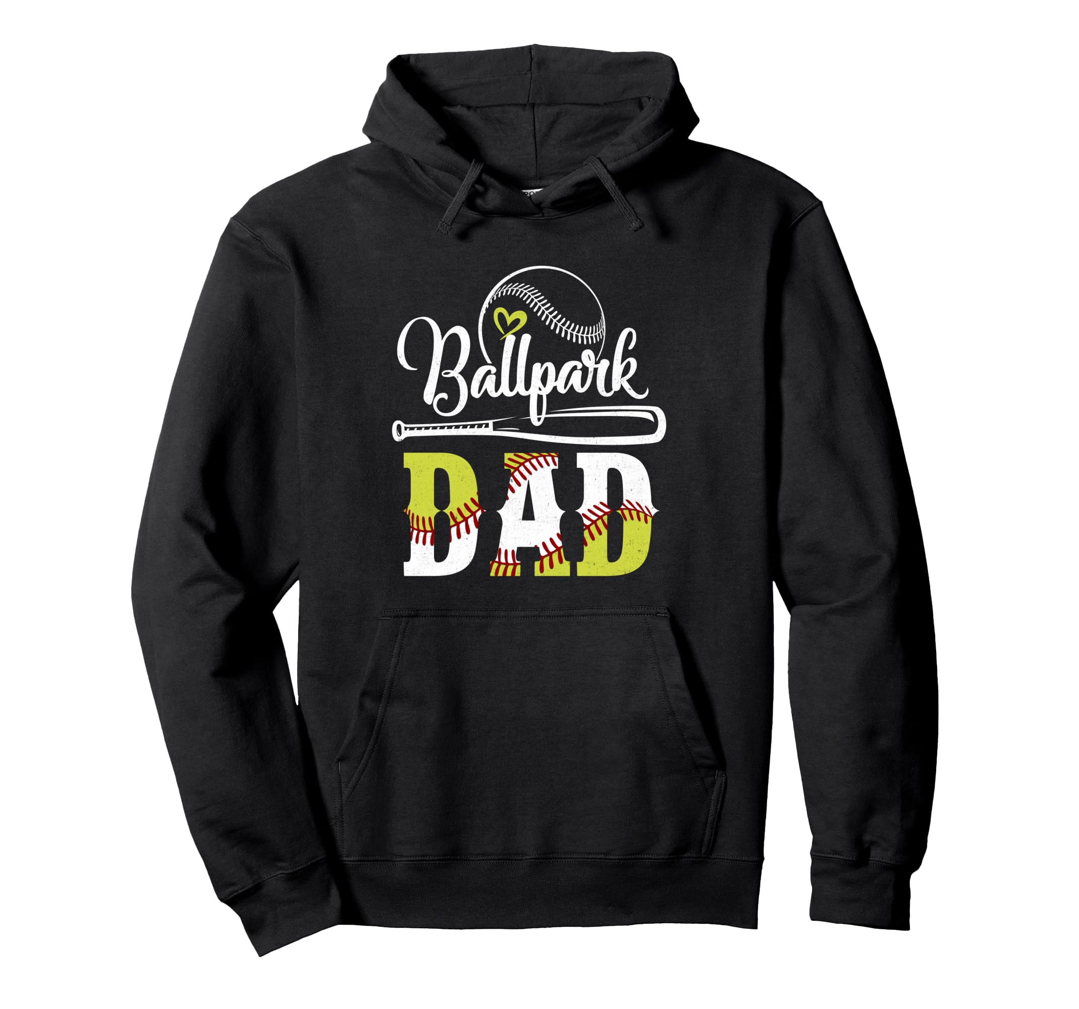 Ballpark Dad Baseball Softball Hoodie - Aesthetic Graphic Men Women - T-Shirt, Sweatshirt, Hoodie