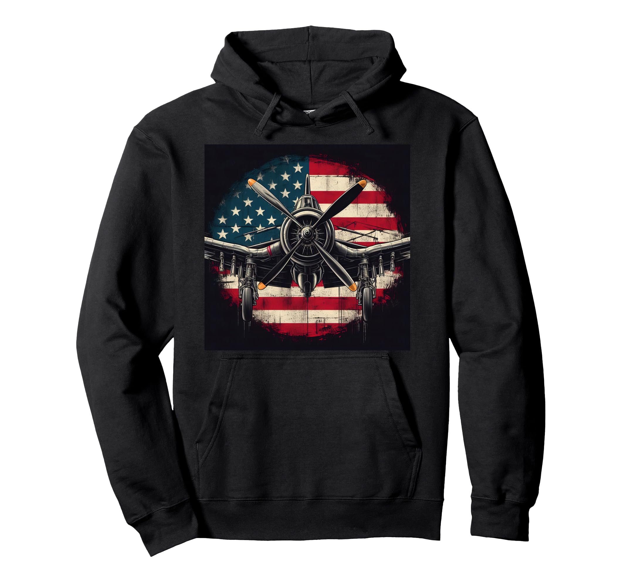 Ww2 Warplane F4U Corsair Distressed Hoodie - Minimalist Print Unisex - T-Shirt, Sweatshirt, Hoodie