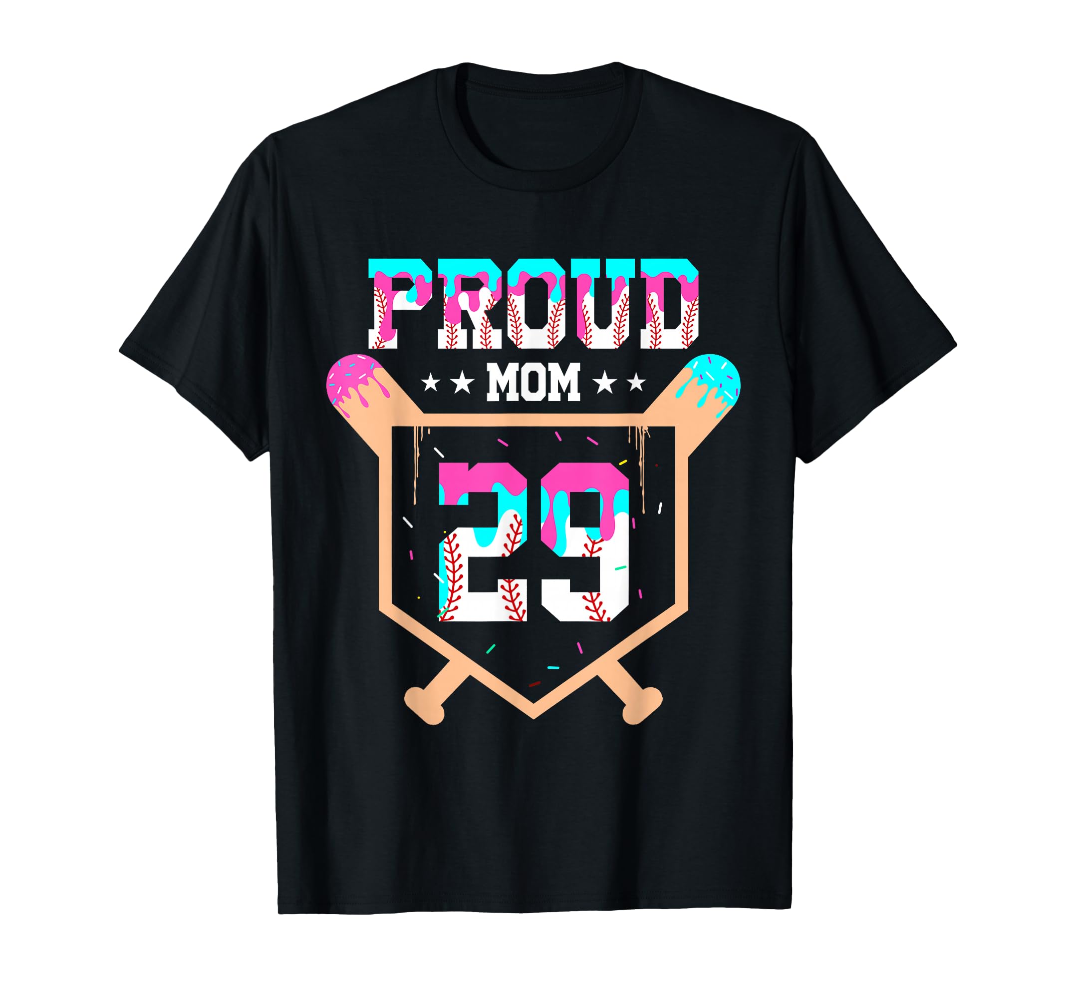 Proud Mom Baseball Player Number 29 T-Shirt - Novelty Apparel Men Women - T-Shirt, Sweatshirt, Hoodie