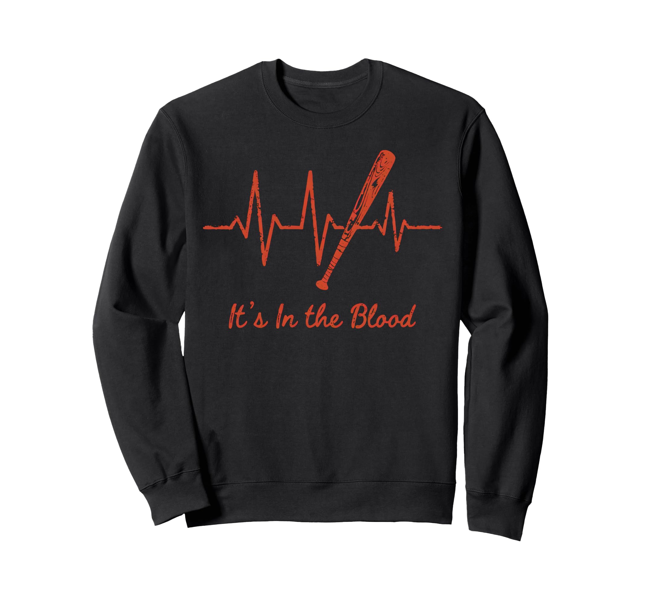 Baseball Heartbeat Sweatshirt - Novelty Apparel for Adults - T-Shirt, Sweatshirt, Hoodie
