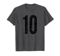 Number 10 Distressed Sport Team T-Shirt - Casual Everyday Wear for Adults - T-Shirt, Sweatshirt, Hoodie