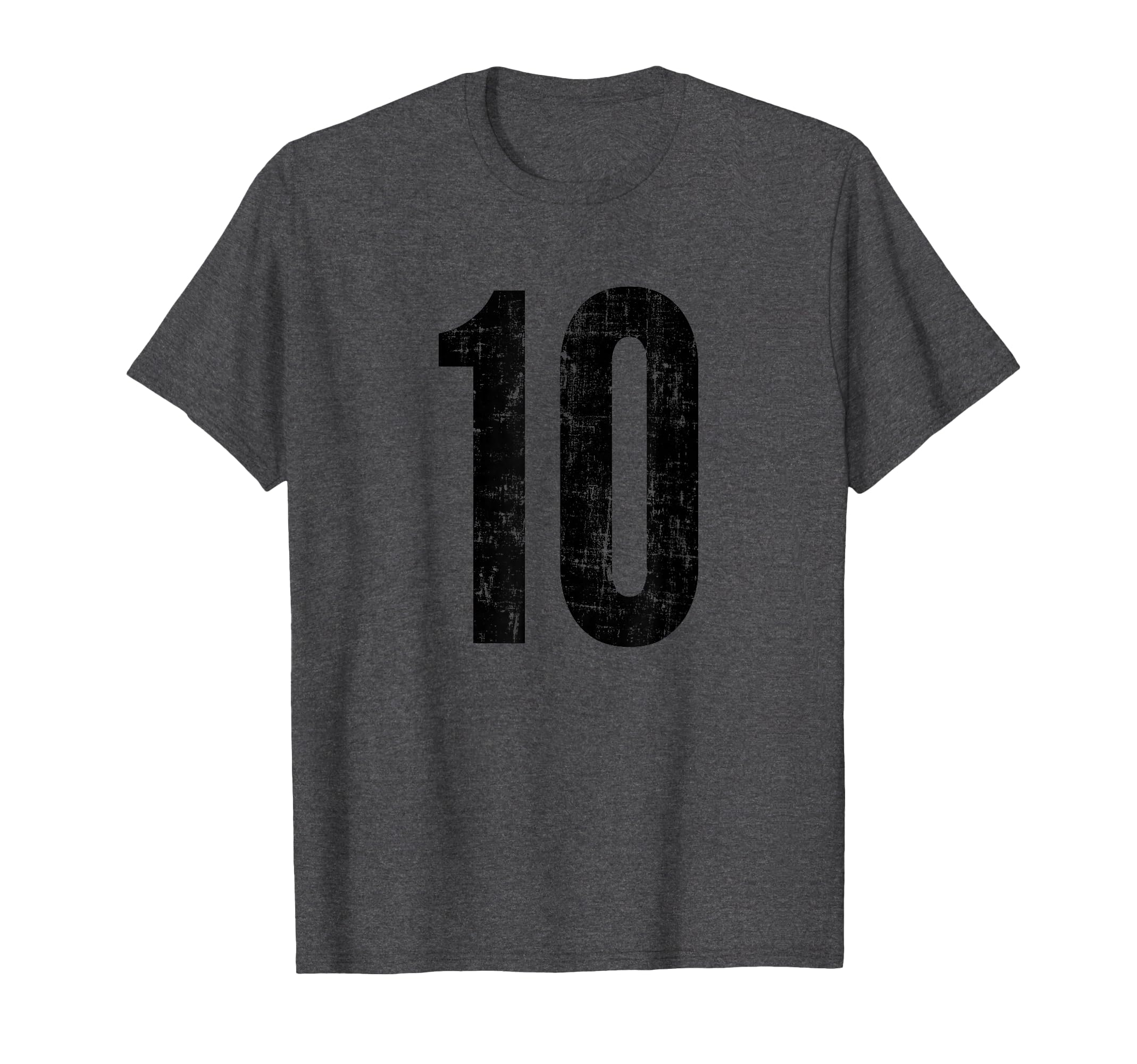 Number 10 Distressed Sport Team T-Shirt - Casual Everyday Wear for Adults - T-Shirt, Sweatshirt, Hoodie