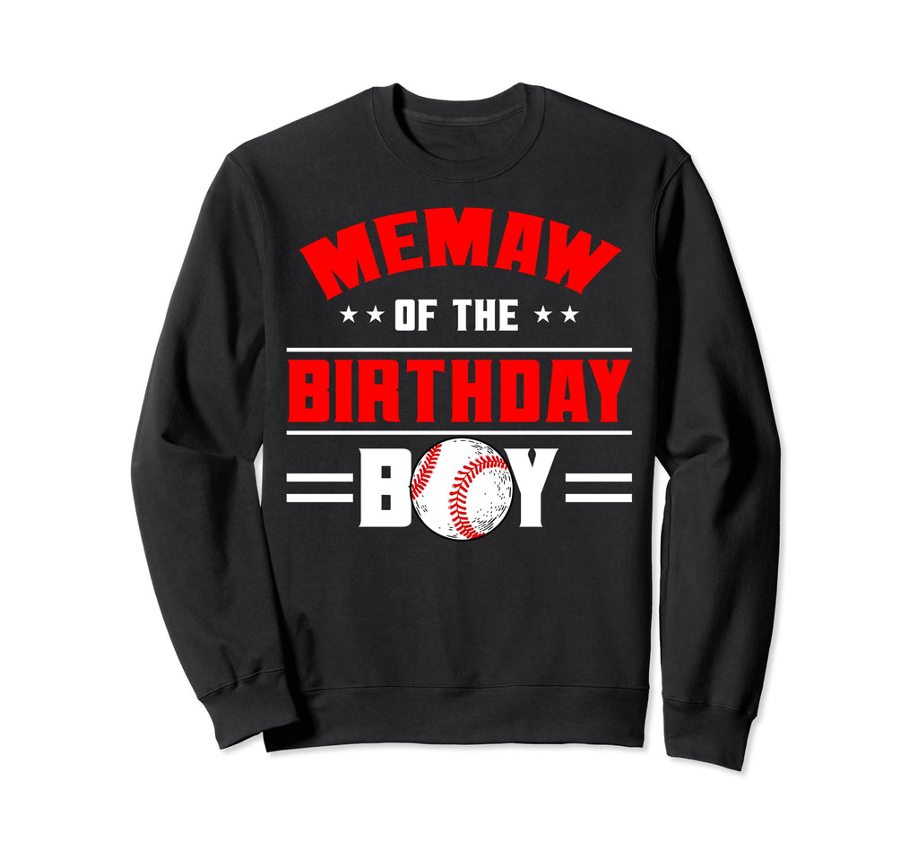 Memaw Birthday Baseball Theme Sweatshirt - Trendy Graphic for Adults - T-Shirt, Sweatshirt, Hoodie
