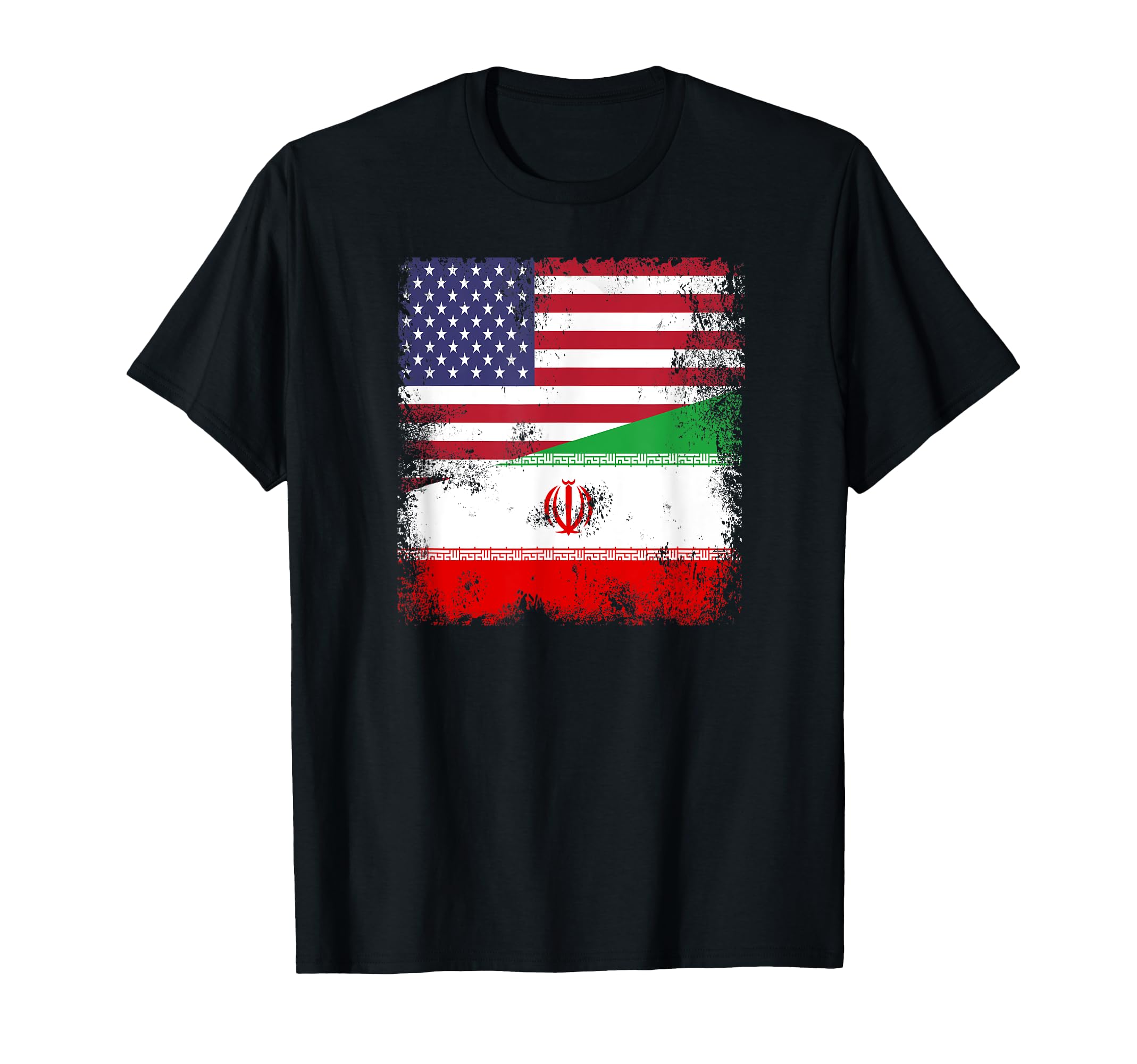 Half Iranian Flag Iran Usa Gift T-Shirt - Custom Art Print for Adults - T-Shirt, Sweatshirt, Hoodie