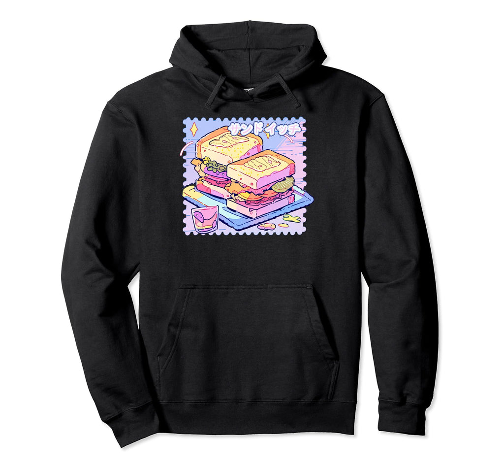 Anime Sandwich Y2K Pixel Art Hoodie - Casual Everyday Wear Men Women - T-Shirt, Sweatshirt, Hoodie