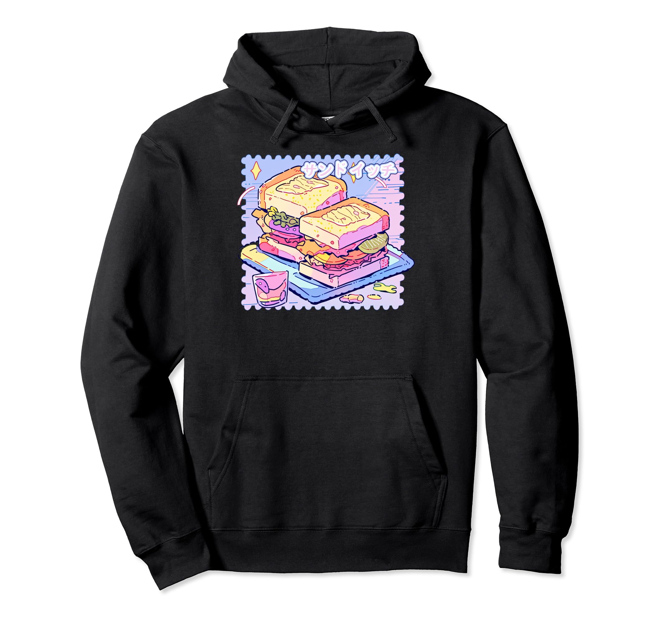 Anime Sandwich Y2K Pixel Art Hoodie - Casual Everyday Wear Men Women - T-Shirt, Sweatshirt, Hoodie
