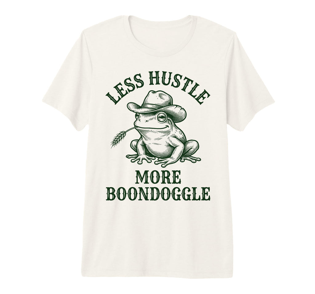 Less Hustle More Boondoggle Cowboy Frog T-Shirt - Aesthetic Graphic Unisex - T-Shirt, Sweatshirt, Hoodie
