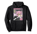 Axolotl Eating Ramen Kanagawa Wave Hoodie - Minimalist Print for Adults - T-Shirt, Sweatshirt, Hoodie