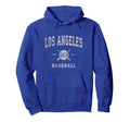Los Angeles La Baseball Throwback Hoodie - Aesthetic Graphic Men Women - T-Shirt, Sweatshirt, Hoodie
