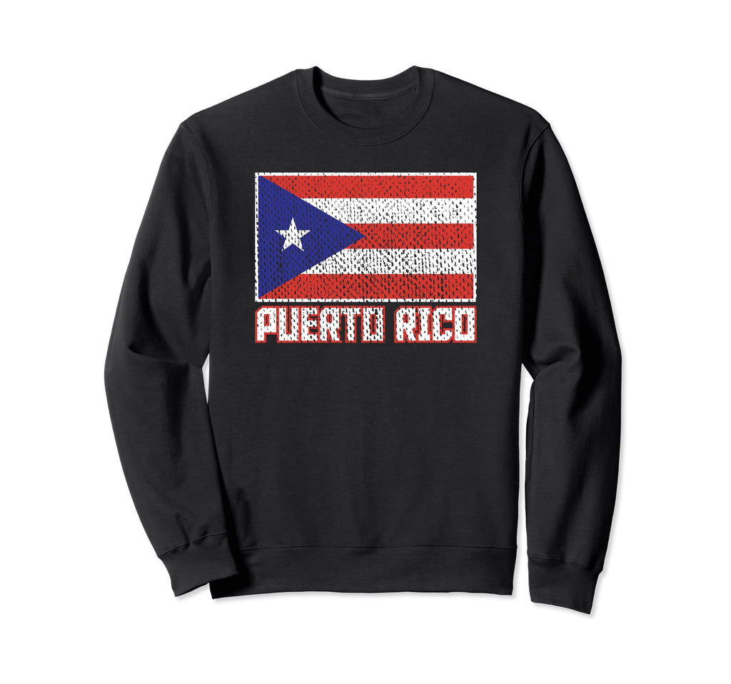 Puerto Rico Flag Distressed Puerto Sweatshirt - Trendy Graphic Men Women - T-Shirt, Sweatshirt, Hoodie