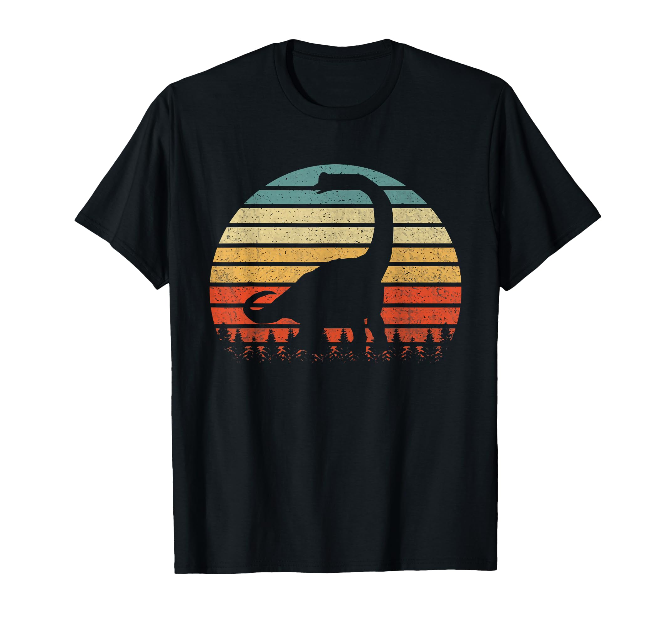 Brachiosaurus Dinosaurus Sunset T-Shirt - Aesthetic Graphic Unisex - T-Shirt, Sweatshirt, Hoodie
