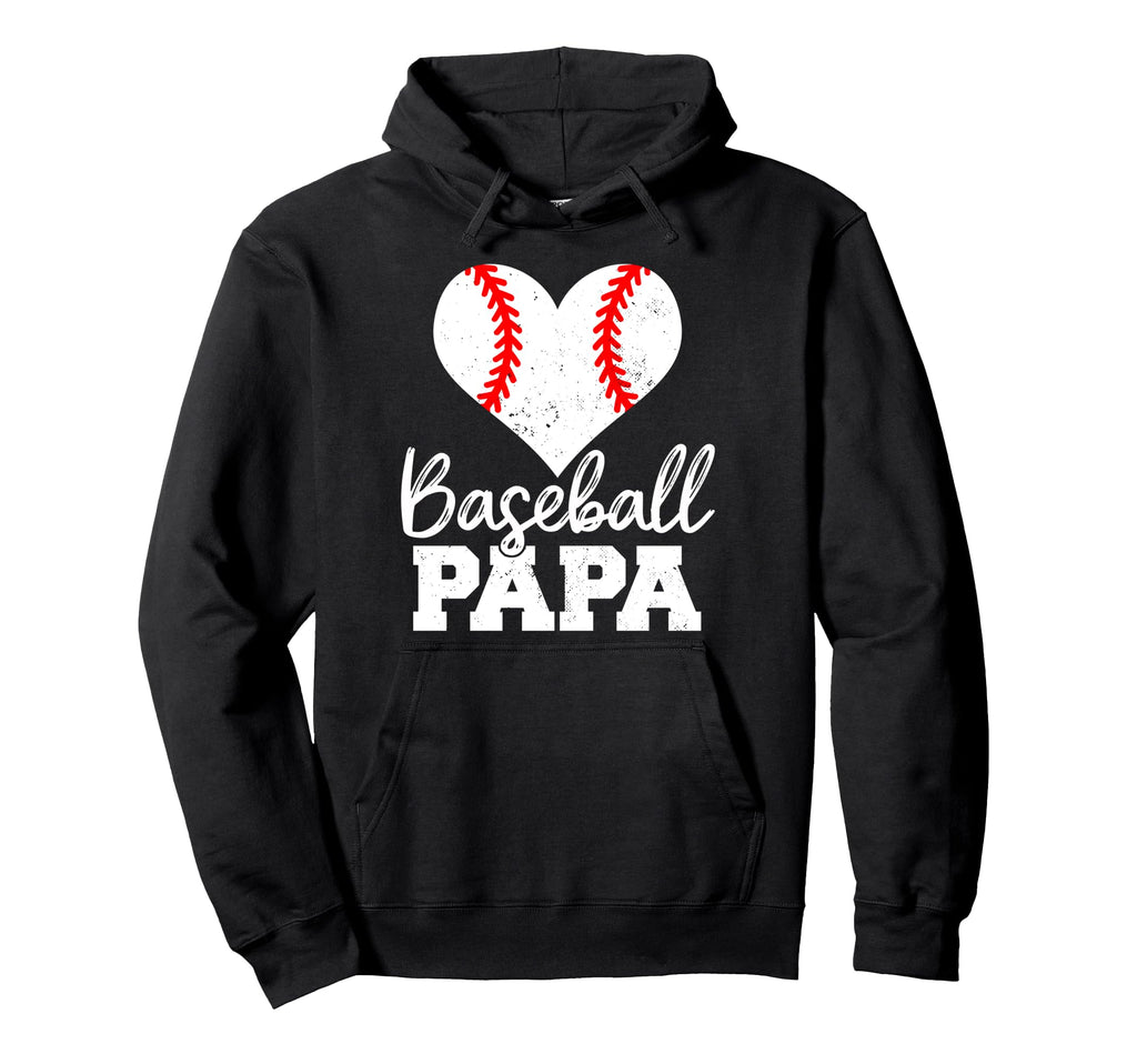 Baseball Papa Heart Funny Baseball Hoodie - Aesthetic Graphic Unisex - T-Shirt, Sweatshirt, Hoodie