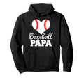 Baseball Papa Heart Funny Baseball Hoodie - Aesthetic Graphic Unisex - T-Shirt, Sweatshirt, Hoodie