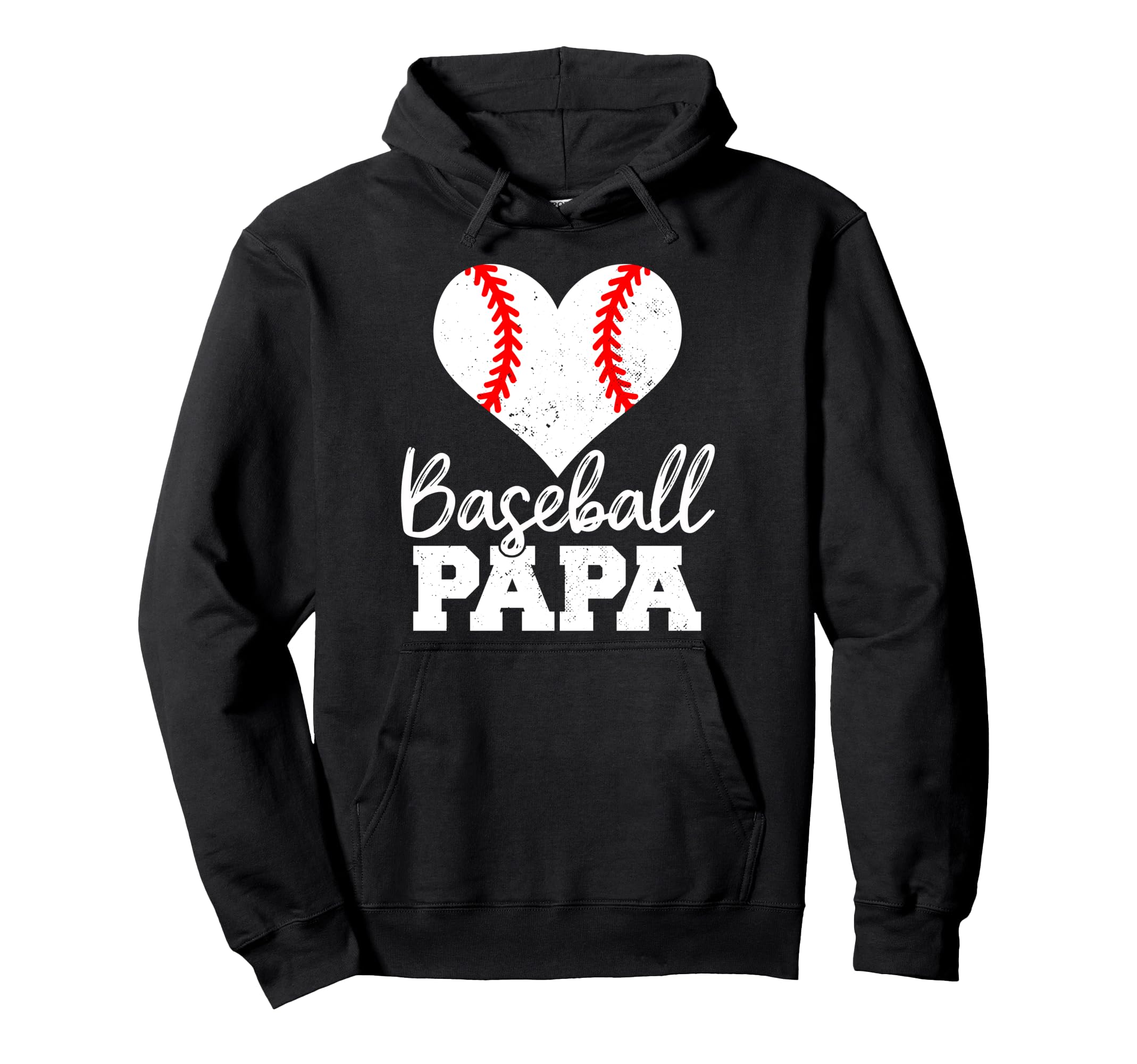 Baseball Papa Heart Funny Baseball Hoodie - Aesthetic Graphic Unisex - T-Shirt, Sweatshirt, Hoodie