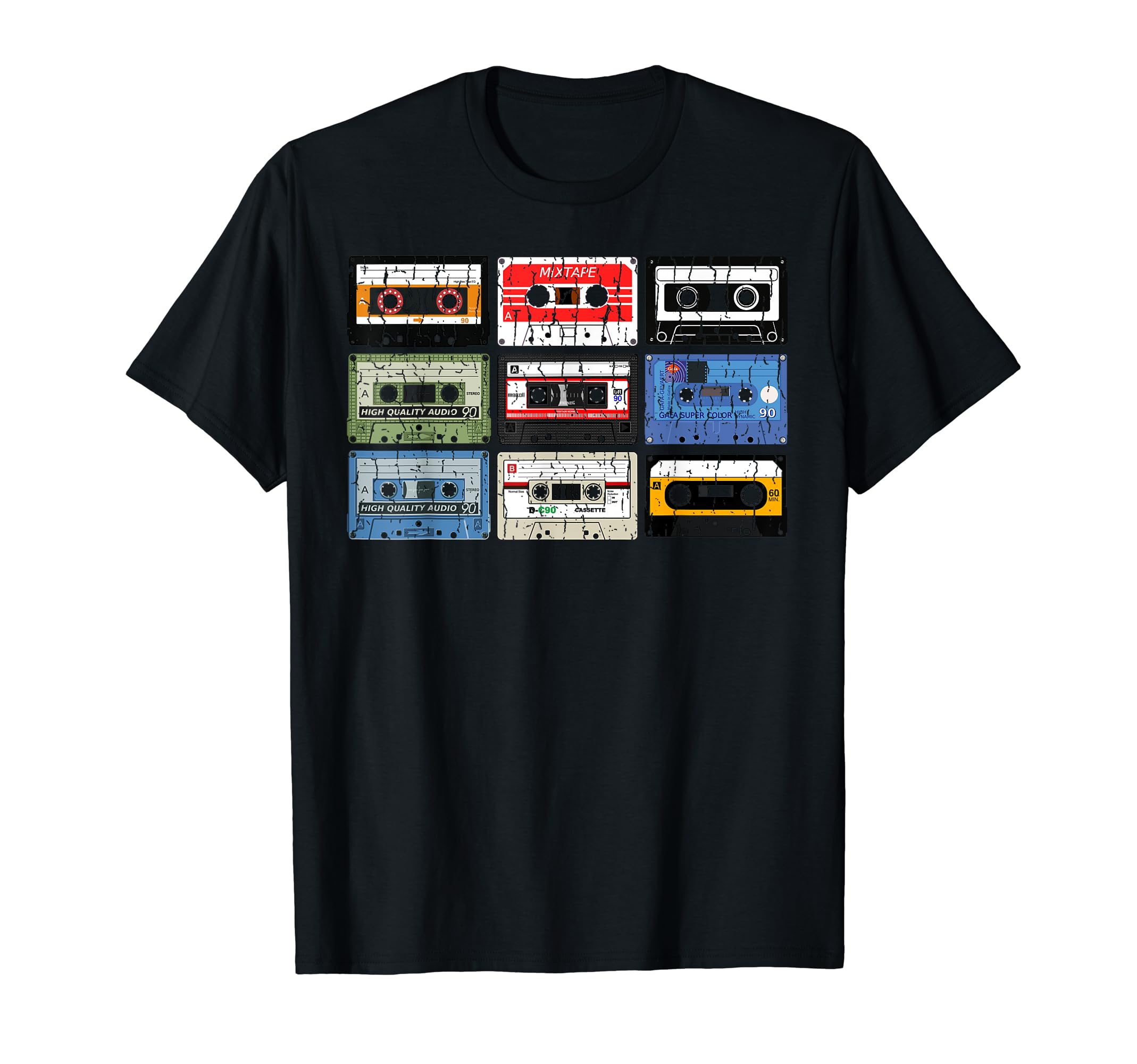 Audio Cassette Tape 70S 80S Distressed T-Shirt - Trendy Graphic for Adults - T-Shirt, Sweatshirt, Hoodie