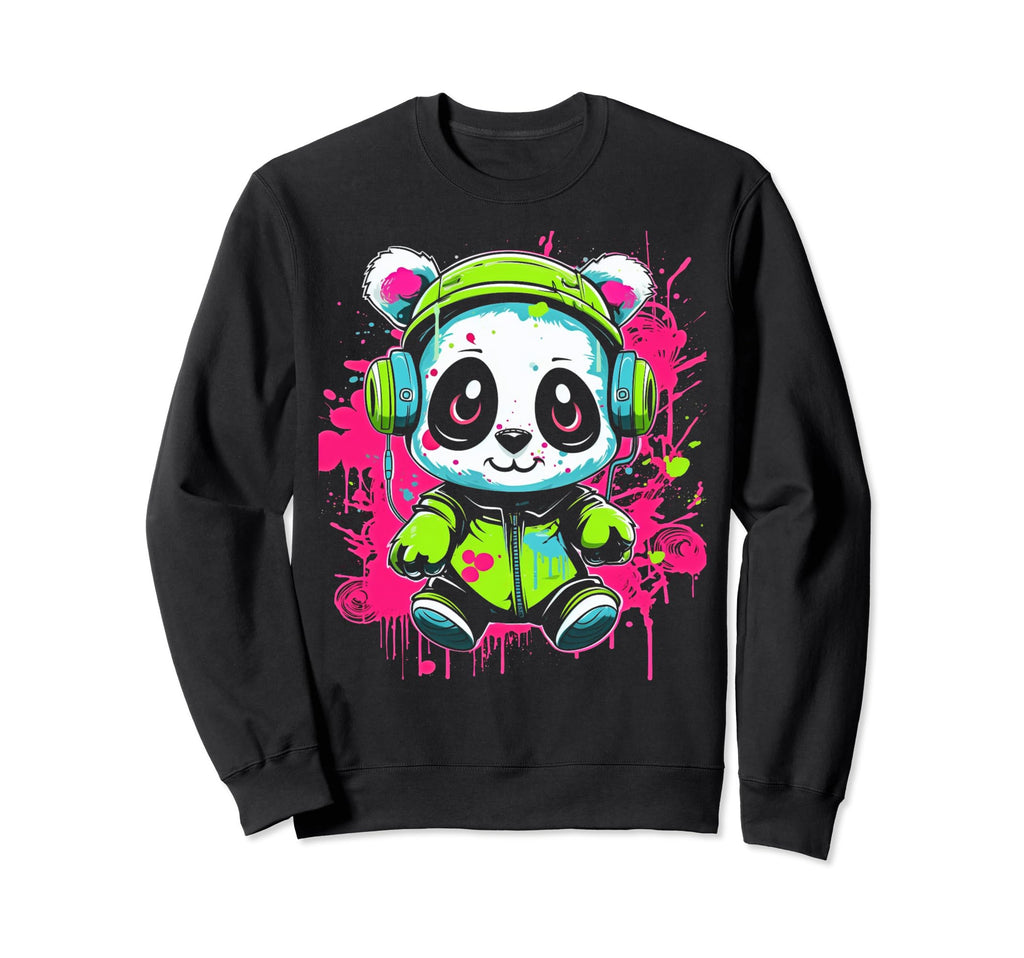 Kawaii Panda Dj Japanese Edm Y2K Sweatshirt - Custom Art Print Unisex - T-Shirt, Sweatshirt, Hoodie